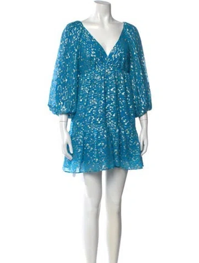 Pre-owned Delfi Collective Silk Mini Dress In Blue
