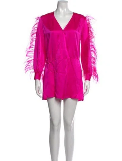 Pre-owned Delfi Collective Silk Mini Dress In Pink