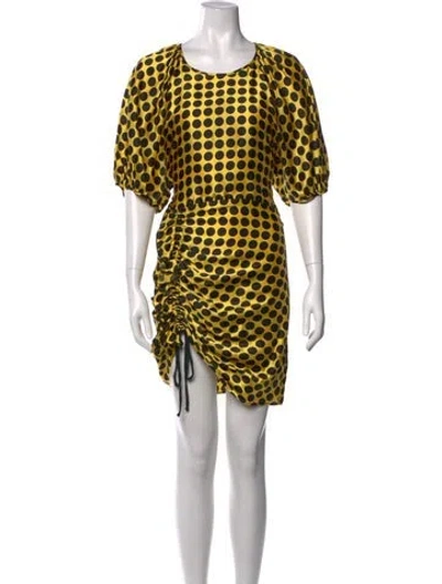 Pre-owned Delfi Collective Silk Mini Dress In Yellow