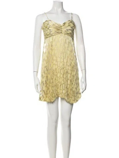 Pre-owned Delfi Collective Silk Mini Dress In Yellow