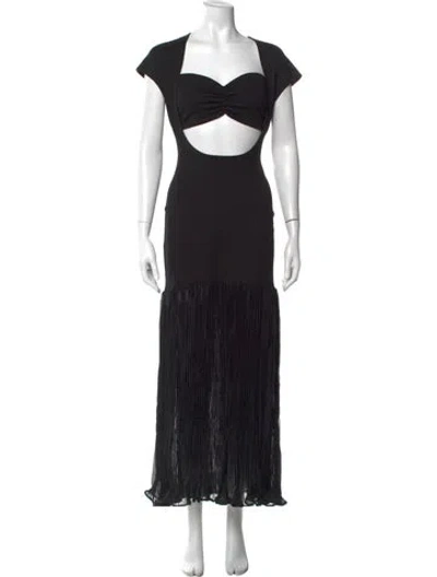 Pre-owned Delfi Collective Square Neckline Long Dress In Black
