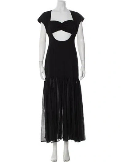 Pre-owned Delfi Collective Square Neckline Long Dress In Black