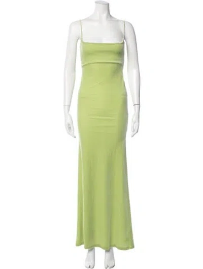 Pre-owned Delfi Collective Square Neckline Long Dress In Green