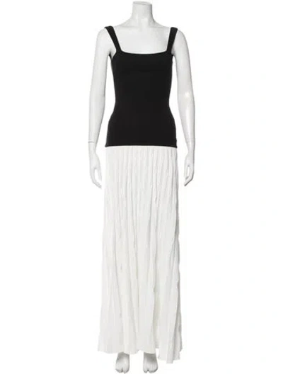 Pre-owned Delfi Collective Square Neckline Long Dress In White