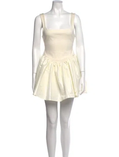 Pre-owned Delfi Collective Square Neckline Mini Dress In Neutrals