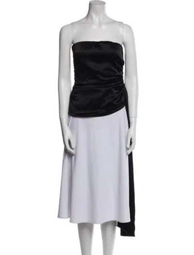 Pre-owned Delfi Collective Strapless Crop Top In Black