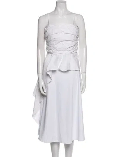 Pre-owned Delfi Collective Strapless Crop Top In White