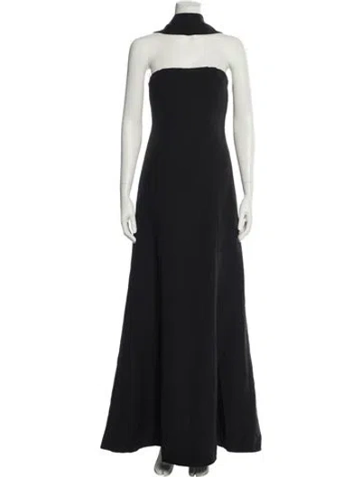 Pre-owned Delfi Collective Strapless Long Dress In Black