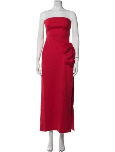 Pre-owned Delfi Collective Strapless Long Dress In Red