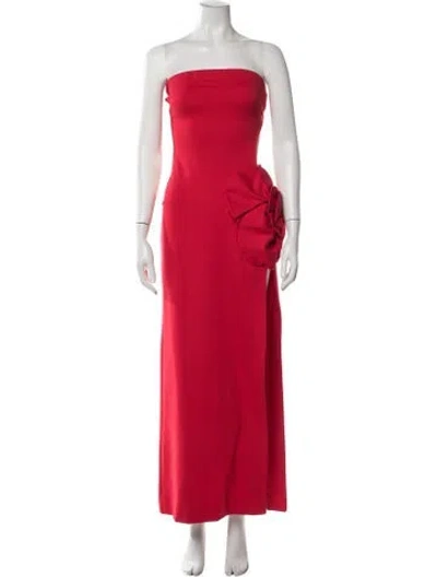 Pre-owned Delfi Collective Strapless Long Dress In Red
