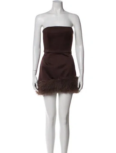 Pre-owned Delfi Collective Strapless Mini Dress In Brown