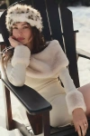 Delfi Collective Tia Faux-fur Top & Mini Skirt Set In White