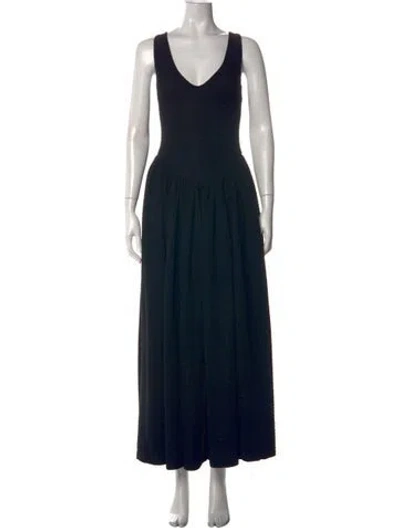 Pre-owned Delfi Collective V-neck Long Dress In Black