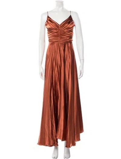 Pre-owned Delfi Collective V-neck Long Dress In Orange