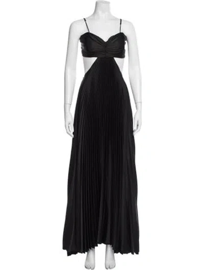 Pre-owned Delfi Collective V-neck Long Dress W/ Tags In Black