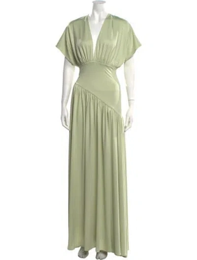 Pre-owned Delfi Collective V-neck Long Dress W/ Tags In Green