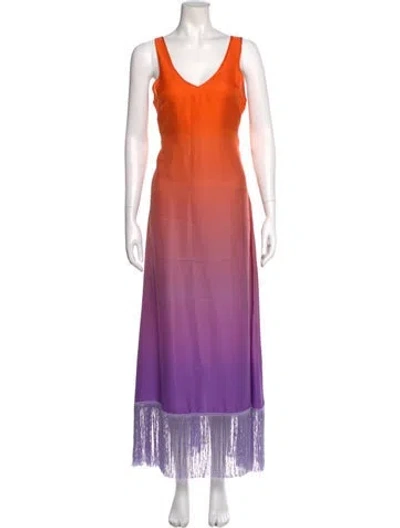 Pre-owned Delfi Collective V-neck Long Dress W/ Tags In Multi