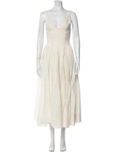 Pre-owned Delfi Collective V-neck Long Dress W/ Tags In Neutral