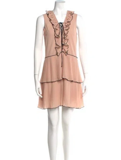 Pre-owned Delfi Collective V-neck Mini Dress In Pink
