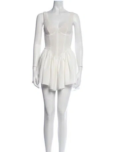 Pre-owned Delfi Collective V-neck Mini Dress In White
