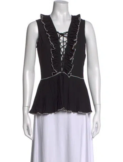 Pre-owned Delfi Collective V-neck Sleeveless Top In Black