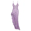 Delfi Collective Women's Pink / Purple Lara Lilac Ruffle Dress In Pink/purple