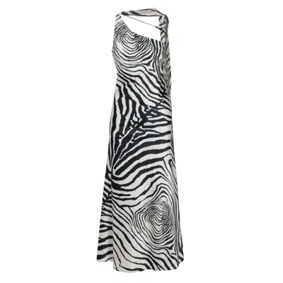 Delfi Collective Women's White / Black Nairobi Dress - Zebra In Multi