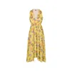 Delfi Collective Women's Yellow / Orange Regina Long Dress In Yellow/orange