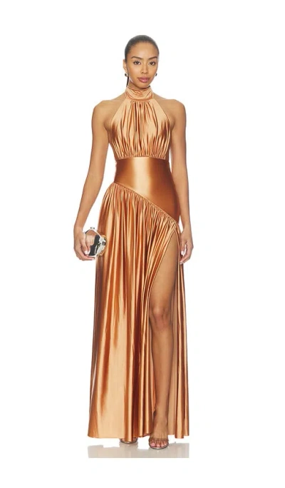 Delfi Laurel Dress In Rust