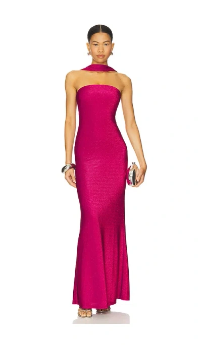 Delfi Mica Maxi Dress In Burgundy