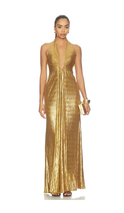 Delfi Oriel Dress In Gold