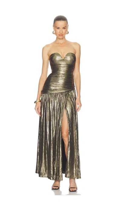 Delfi Riya Dress In Gold