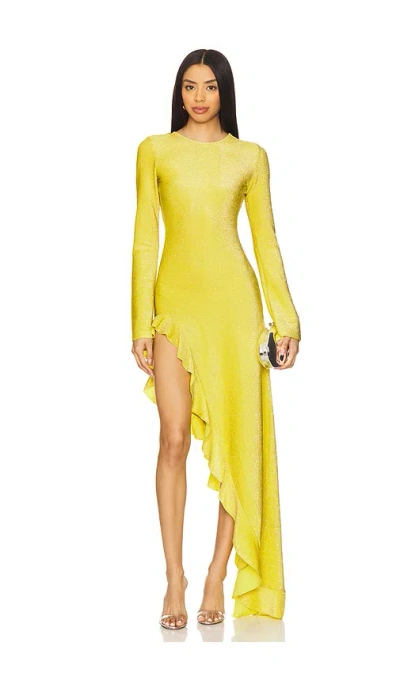 Delfi Rosalia Dress In Green,yellow