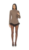Delfi Teddy Romper In Brown