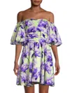 Delfi Women's Dahlia Off-the-shoulder Puff-sleeve Minidress
