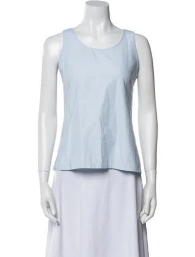 Pre-owned Delfina Balda Scoop Neck Sleeveless Top In Blue