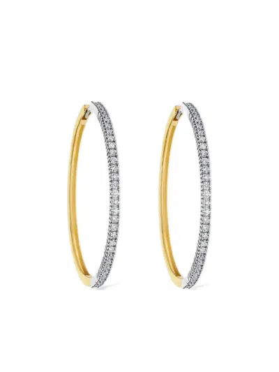DELFINA DELETTREZ 18K WHITE AND YELLOW GOLD HOOP EARRINGS