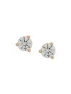 Delfina Delettrez 18kt Rose Gold Dots Solitare Round Diamond Stud Earrings In Gold