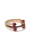 Delfina Delettrez 18kt Rose Gold, Tourmaline And Sapphire Linked Dots Ring In Rose Gold