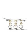Delfina Delettrez 18kt White And Yellow Gold Two In One Diamond Earring In Yellow Gold/white Gold