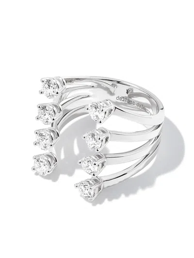 Delfina Delettrez 18kt White Gold Diamond Ring In Silver