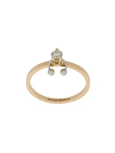Delfina Delettrez 18kt Yellow And White Two In One Diamond Ring In Gold