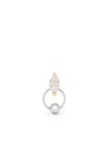 Delfina Delettrez 18kt Yellow Gold Diamond Two In One Piercing Earring In Gold