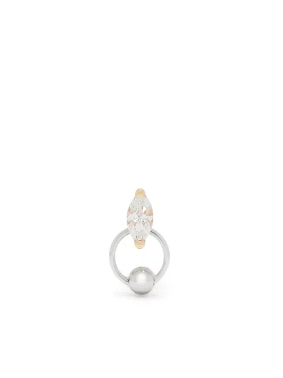 Delfina Delettrez 18kt Yellow Gold Diamond Two In One Piercing Earring