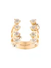 Delfina Delettrez 18kt Yellow Gold Pierced Diamond Dots Ring In Silver