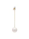 Delfina Delettrez Diamond Stud Chain Pearl Earring In Metallic