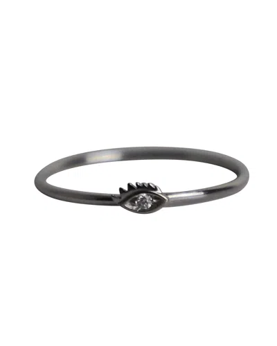 Pre-owned Delfina Delettrez Eye Ring In White Gold Metal In Gray