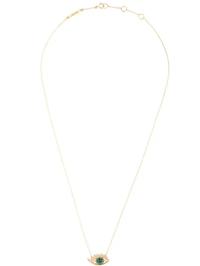 Delfina Delettrez 'eyes On Me' Diamond And Emerald Necklace In Metallic
