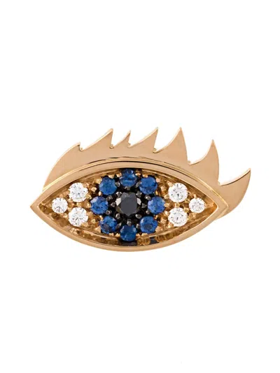 Delfina Delettrez 'eyes On Me' Diamond And Sapphire Earring In Metallic