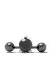 Delfina Delettrez Farfetch Exclusive 18kt White Gold Two In One Pierced Black Diamond Stud In White Gold/silver